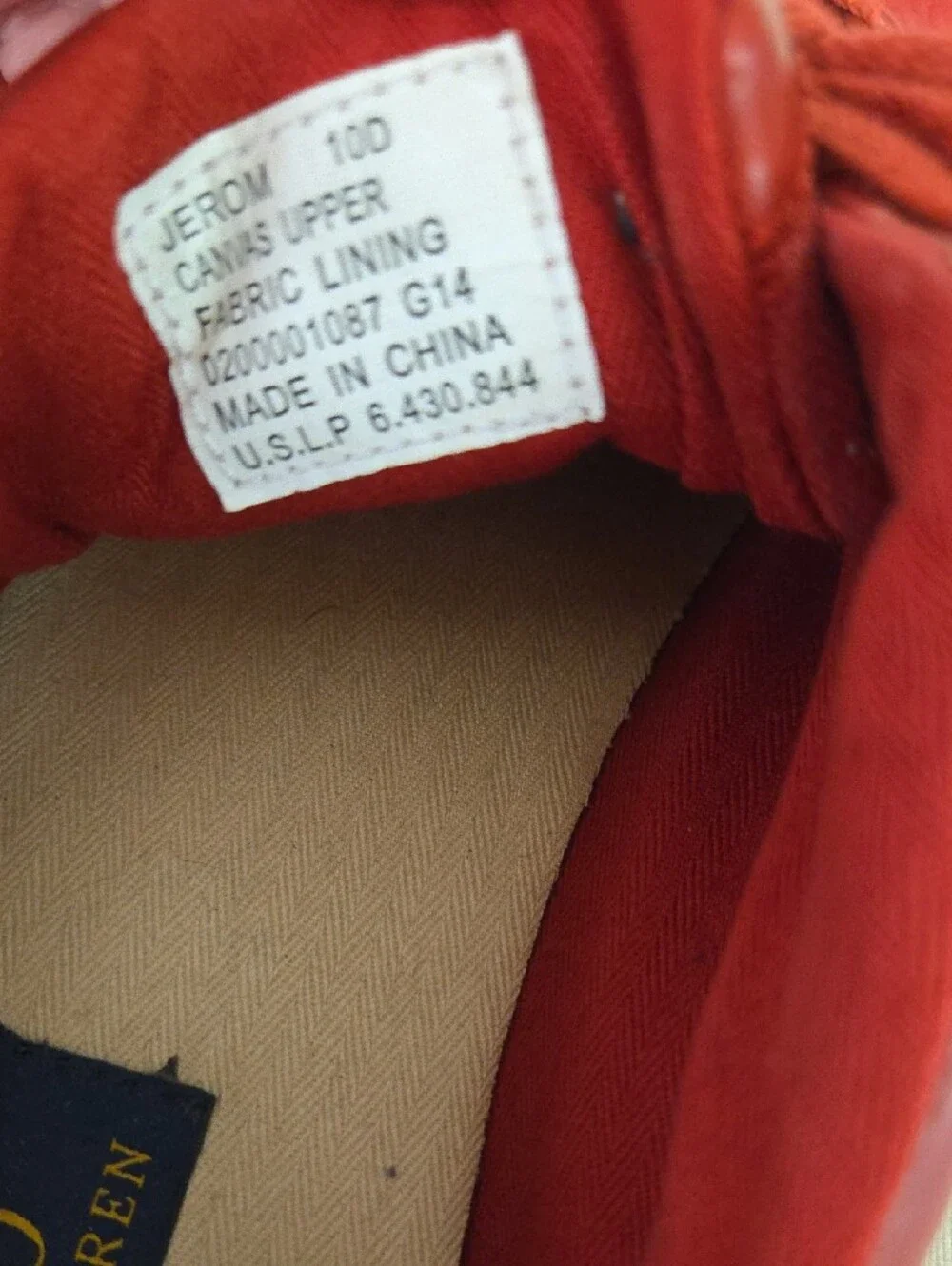 Polo Ralph Lauren Jerome Low Red Canvas Leather Sneakers Men's 10